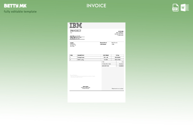 Модерен стил на САД IBM шаблон фактура